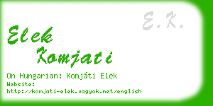 elek komjati business card